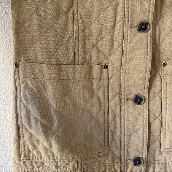 Pendleton Tan Quilted Jacket Coat with Buttons, Size SML - Picture 8 of 14